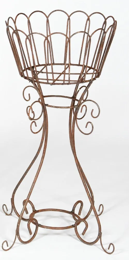 SM. PLANT STAND RD. DEEP BASKET dried flower branch  