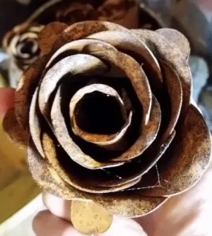 Sm. Rose Head dried flower branch  