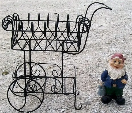 Sm. Square Cart Planter dried flower branch  