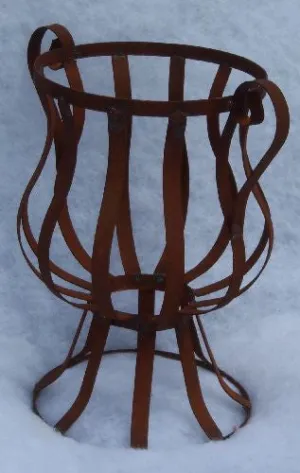 SM. STRAP URN WITH STRAP HANDLES dried flower branch  