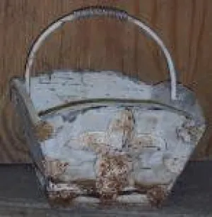 SM. WOODEN BUCKET dried flower branch  