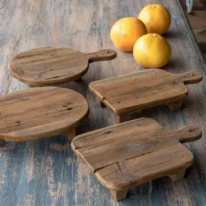 Small Footed Cutting Board Riser dried flowers  