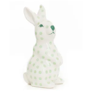 Small Green & White Floral Standing Bunny dried flowers  