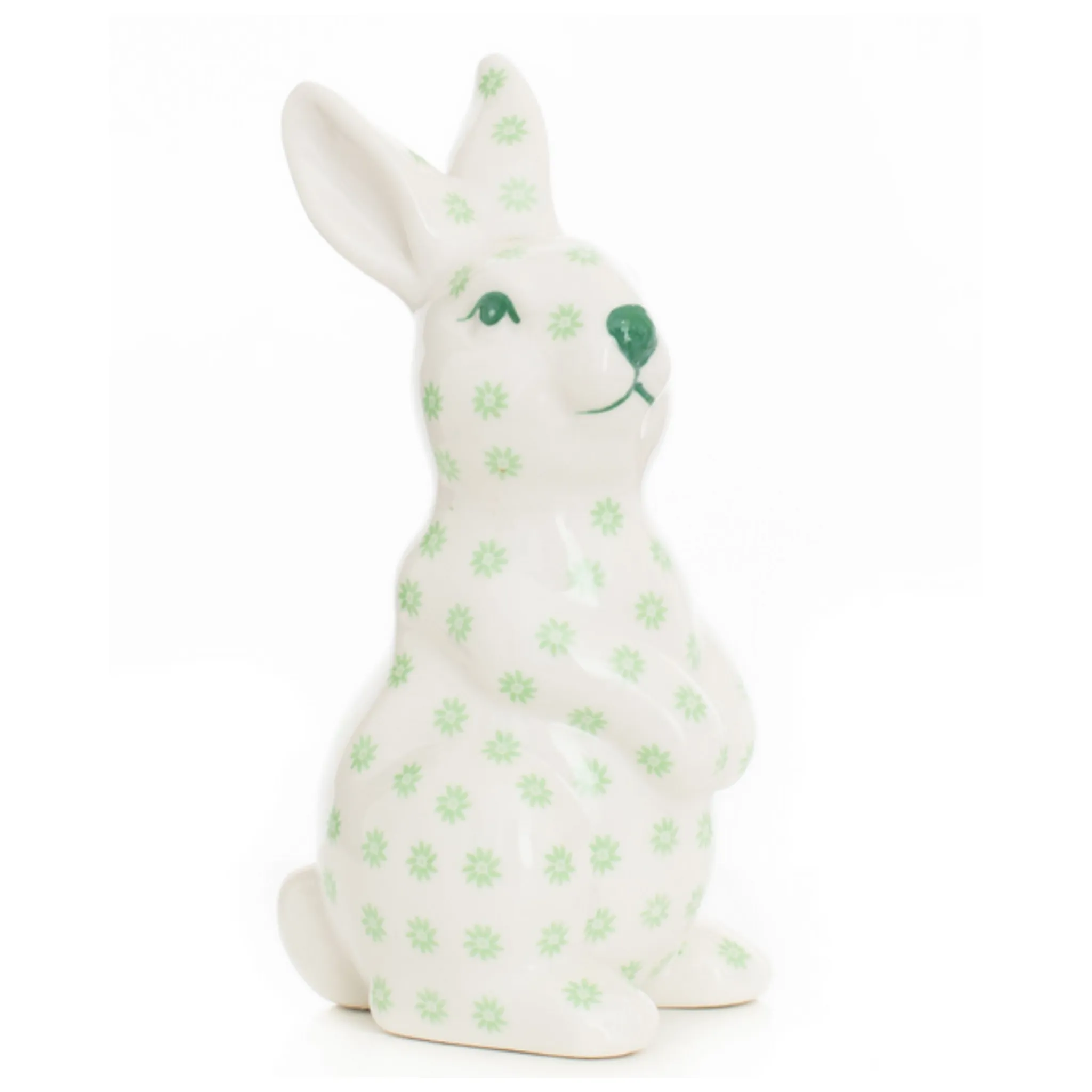 Small Green & White Floral Standing Bunny dried flowers  