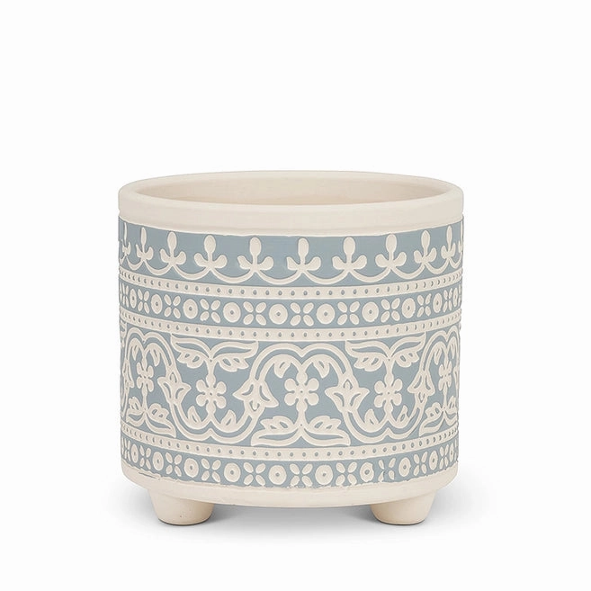 Small Blue Stencil Planter - 4.5"H plant seeds  