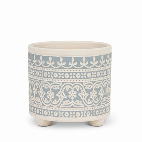 Small Blue Stencil Planter - 4.5"H plant seeds  