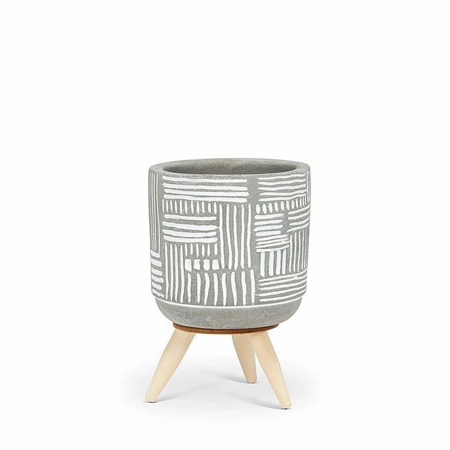 Small Grid Tripod Planter - White 4.5"H plant seeds  