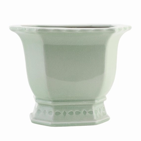 Small Light Green Porcelain Octagonal Footed Planter plant seeds  