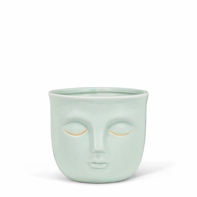 Small Sleeping Face Planter - Mint 3.5"H plant seeds  