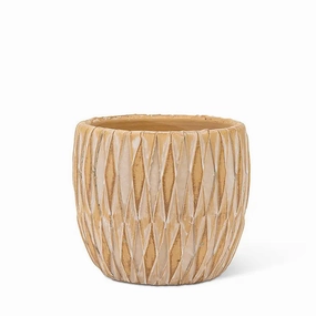 Small Tan Textured Planter - 4"H plant seeds  