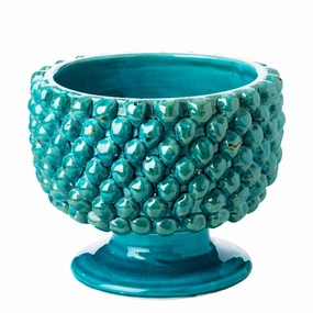 Small Turquoise Vinci Pine Cone Ceramic Planter plant seeds  
