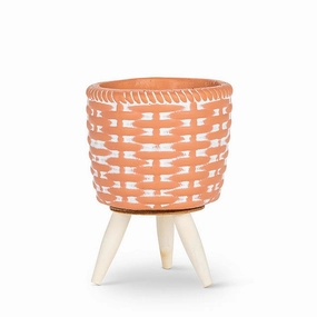 Small Woven Tripod Planter - Terracotta 4"H plant seeds  