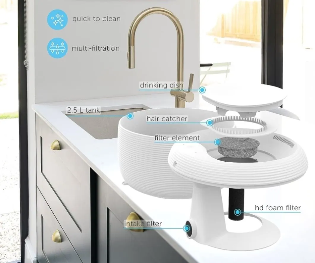 Smart Pet Water Fountain for Cats & Dogs, 2.5L V178-34791