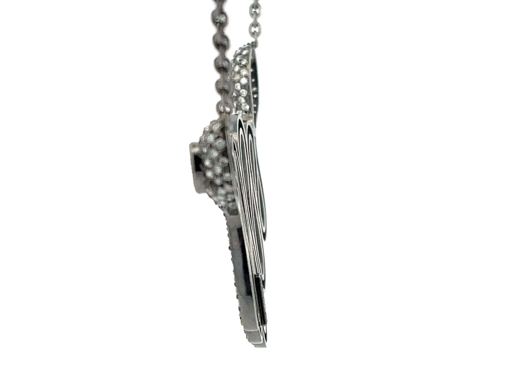 Snake Necklace with Diamonds and Tanzanite in 18k Black Gold