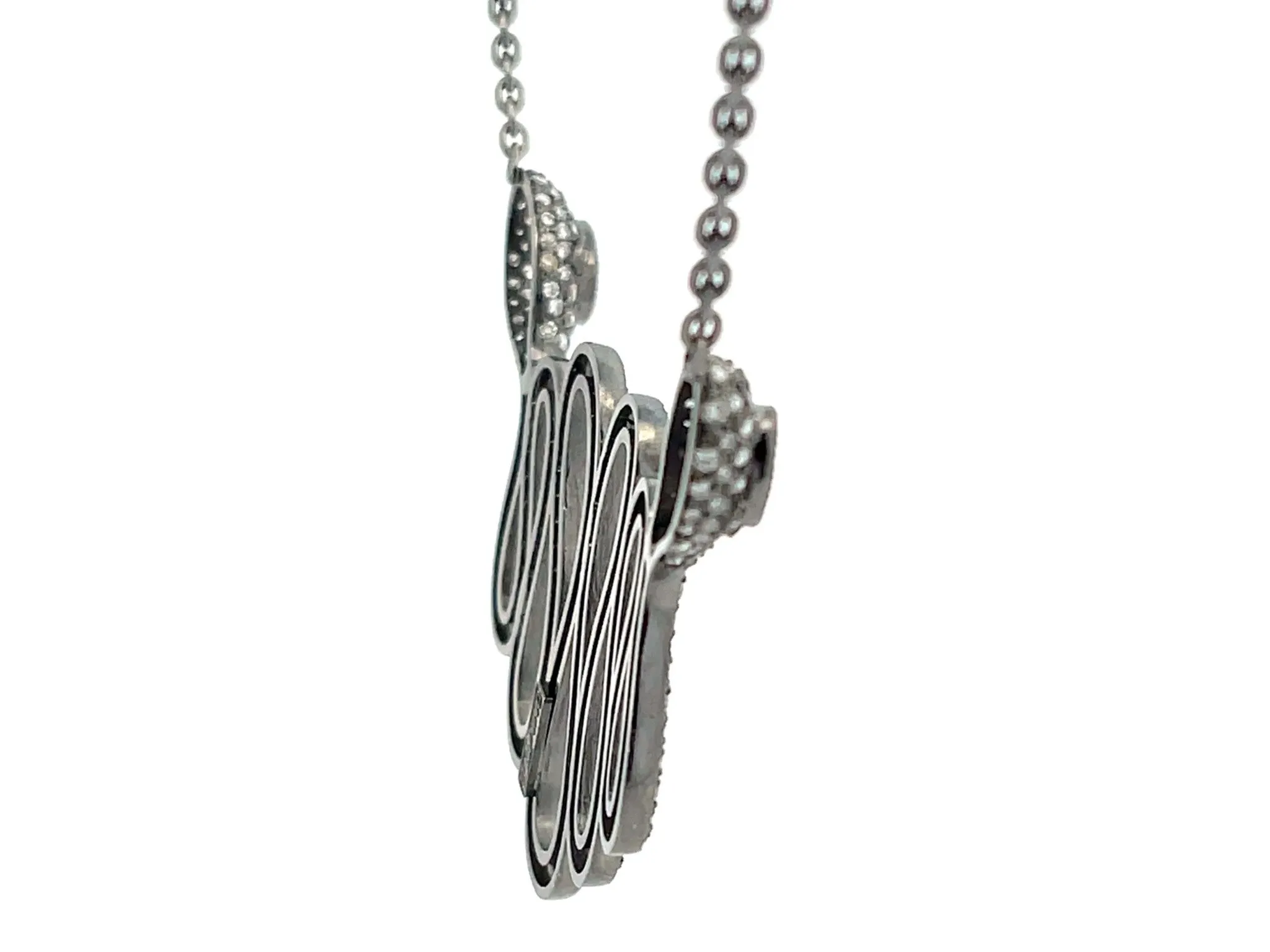 Snake Necklace with Diamonds and Tanzanite in 18k Black Gold