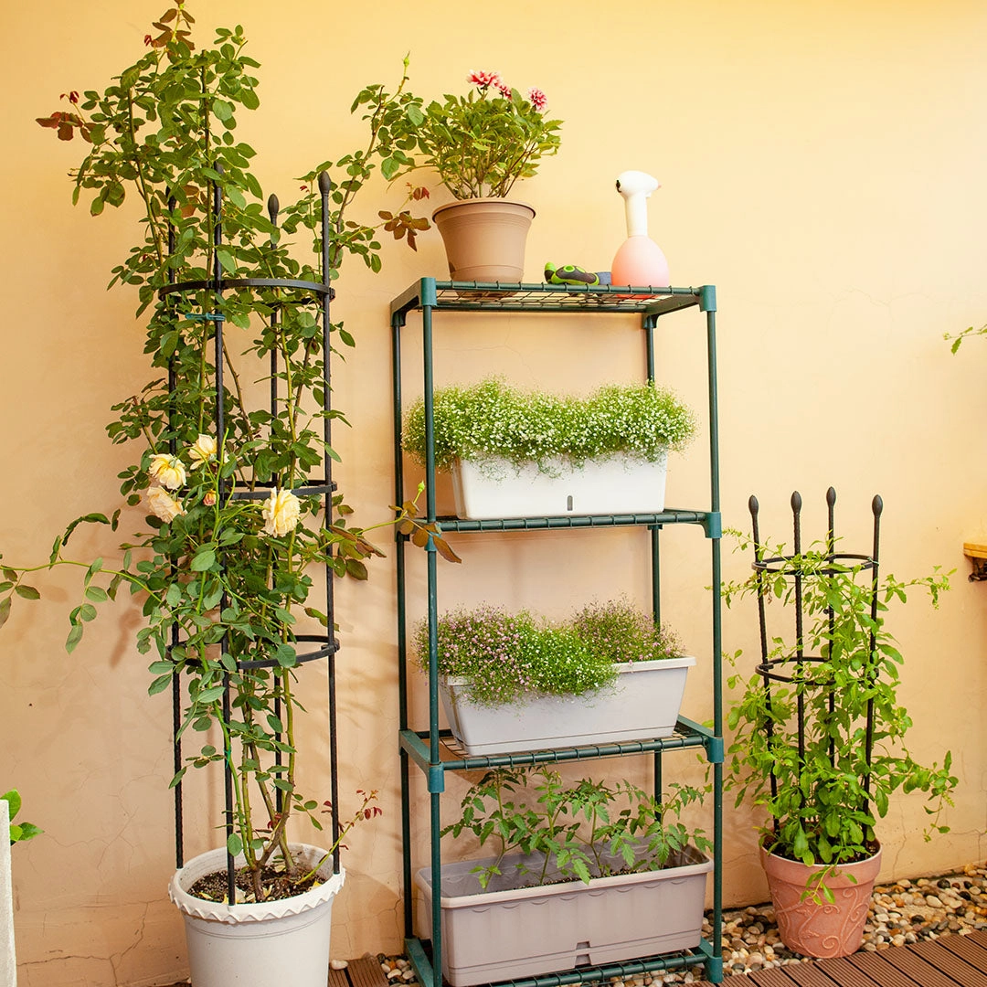 SOGA 133cm 4-Bar Plant Frame Stand Trellis Vegetable Flower Herbs Outdoor Vine Support Garden Rack PLANTTUBE133