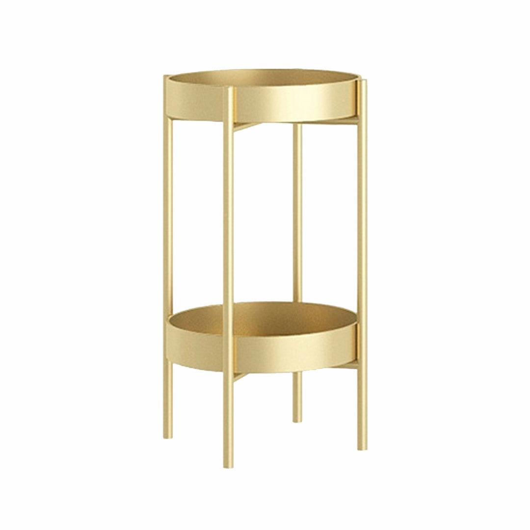 SOGA 2 Layer 50cm Gold Metal Plant Stand Flower Pot Holder Corner Shelving Rack Indoor Display FPOTH50GLD cactus succulent plant  