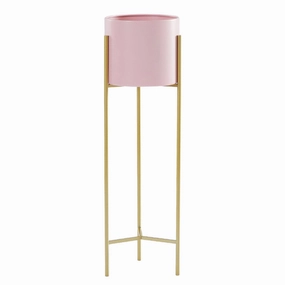 SOGA 2 Layer 60cm Gold Metal Plant Stand with Pink Flower Pot Holder Corner Shelving Rack Indoor FPOTH62PNK cactus succulent plant  