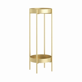 SOGA 2 Layer 80cm Gold Metal Plant Stand Flower Pot Holder Corner Shelving Rack Indoor Display FPOTH80GLD cactus succulent plant  