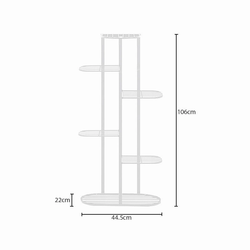 SOGA 2X 6 Tier 7 Pots White Metal Plant Rack Flowerpot Storage Display Stand Holder Home Garden FPOTH32X2