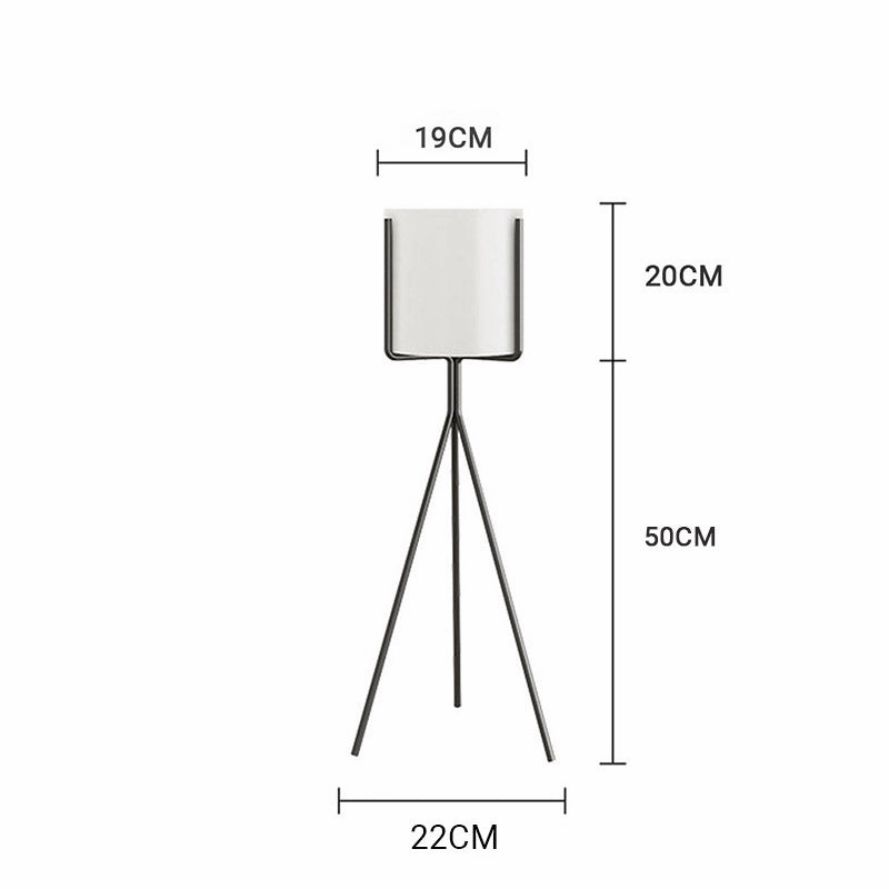 SOGA 2X 70cm Tripod Flower Pot Plant Stand with White Flowerpot Holder Rack Indoor Display FPOTH70WHTX2