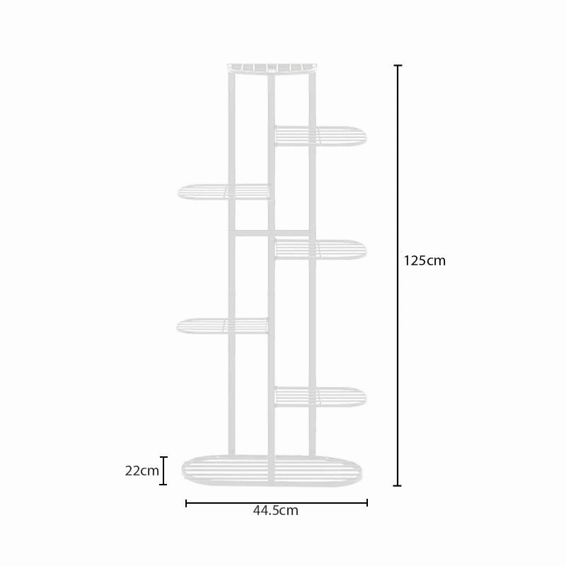 SOGA 2X 7 Tier 8 Pots White Metal Plant Rack Flowerpot Storage Display Stand Holder Home Garden FPOTH34X2