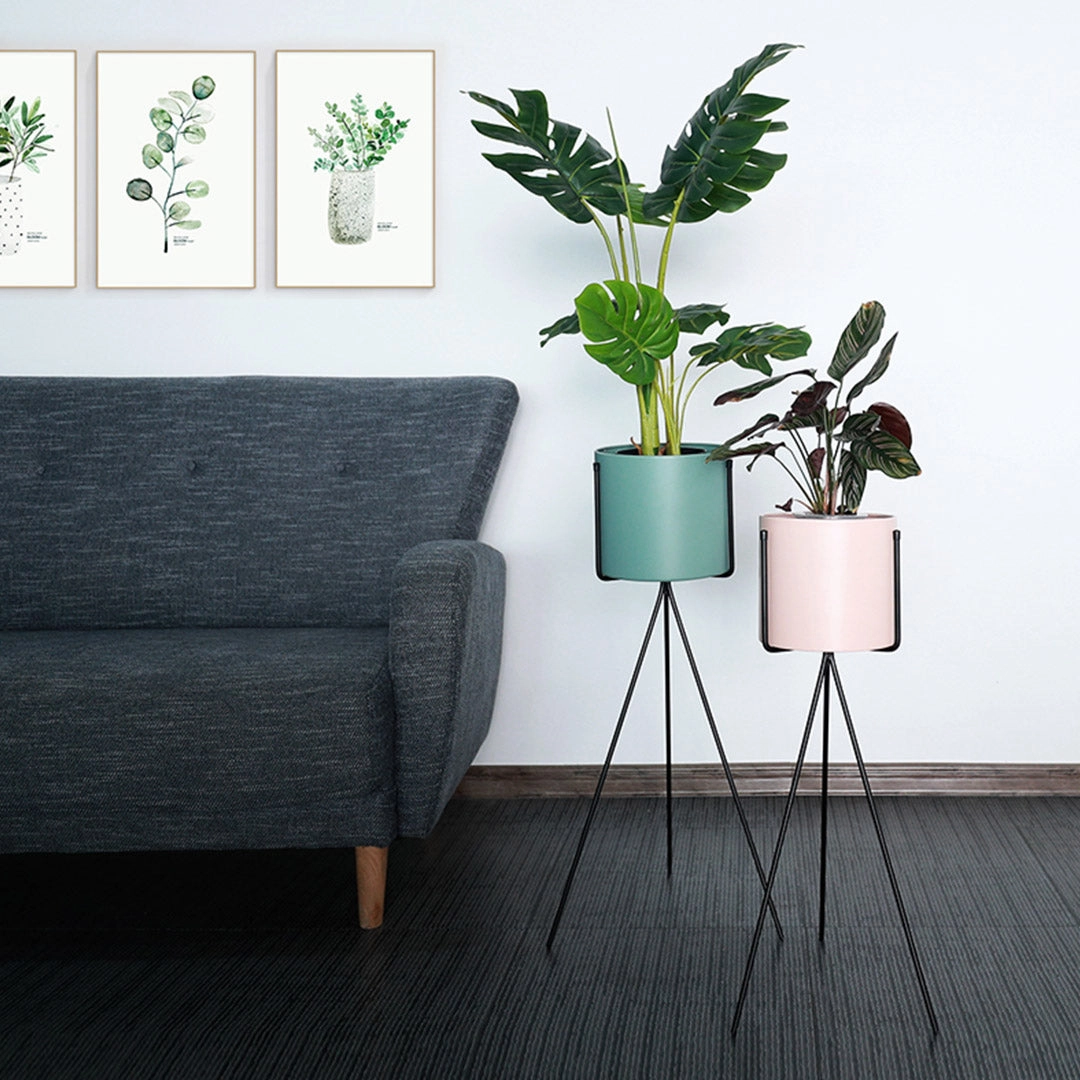 SOGA 2X 80cm Tripod Flower Pot Plant Stand with Pink Flowerpot Holder Rack Indoor Display FPOTH82PNKX2