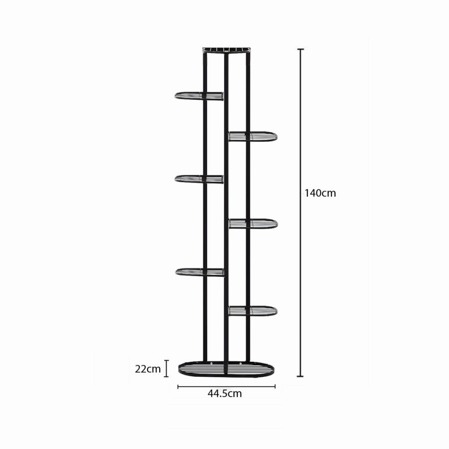 SOGA 2X 8 Tier 9 Pots Black Metal Plant Rack Flowerpot Storage Display Stand Holder Home Garden FPOTH25X2