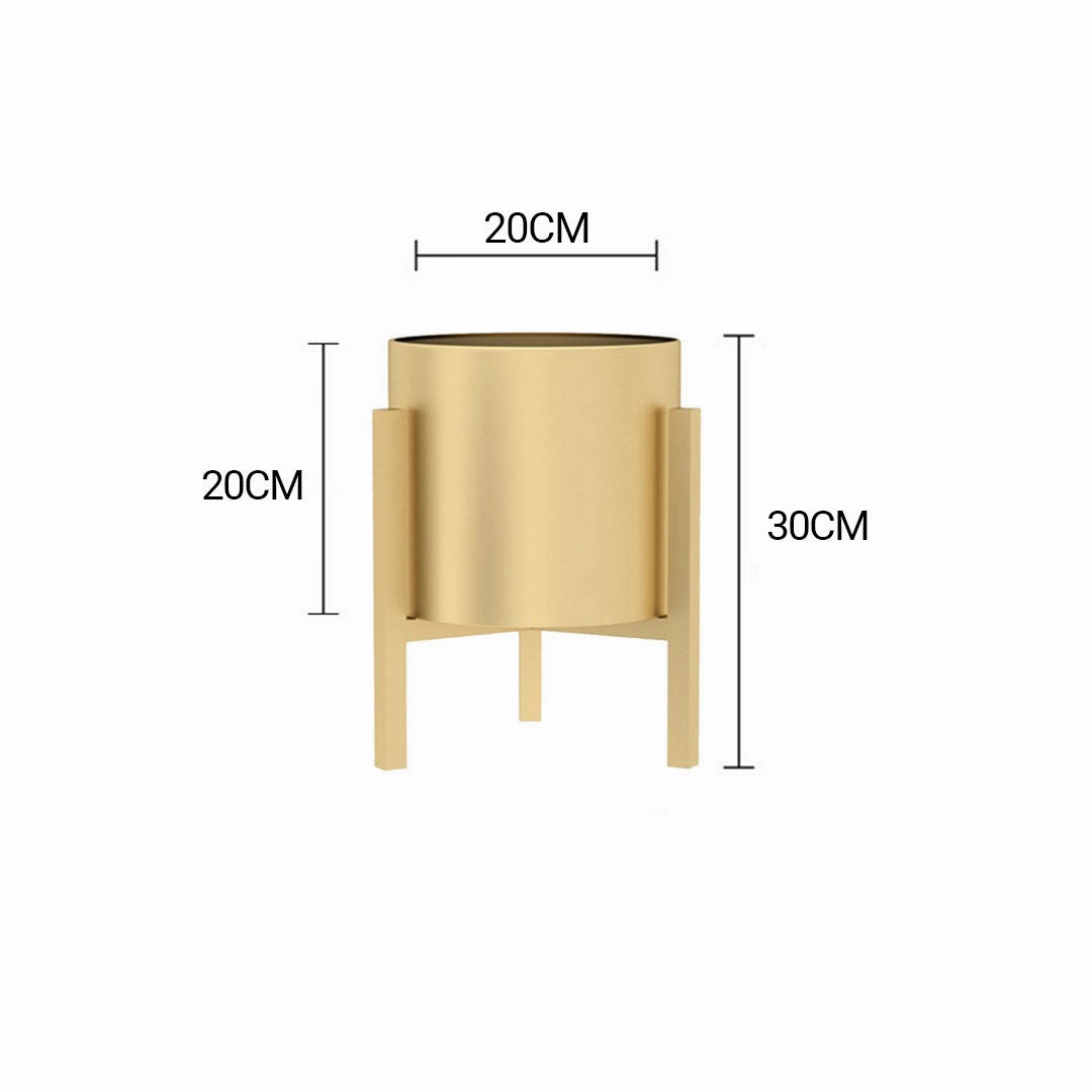 SOGA 30CM Gold Metal Plant Stand with Flower Pot Holder Corner Shelving Rack Indoor Display FPOTH32GLD