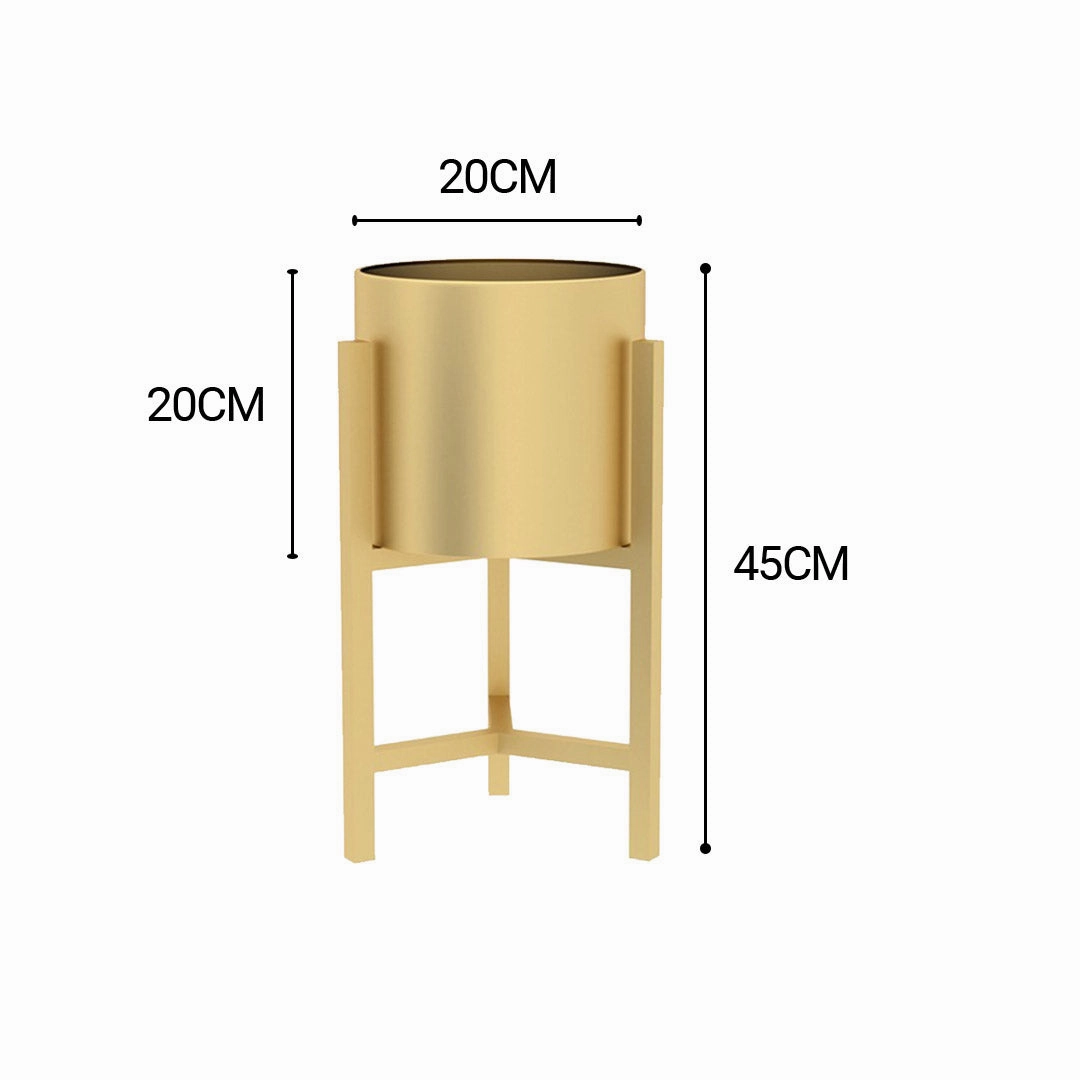 SOGA 45CM Gold Metal Plant Stand with Flower Pot Holder Corner Shelving Rack Indoor Display FPOTH47GLD