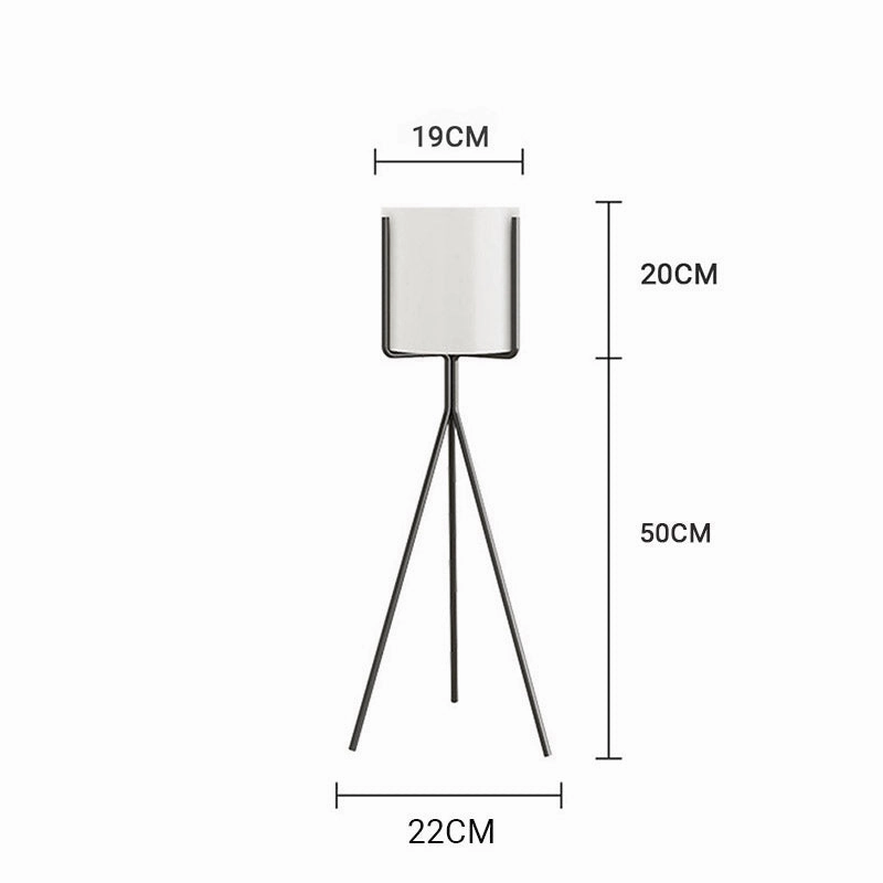 SOGA 4X 70cm Tripod Flower Pot Plant Stand with White Flowerpot Holder Rack Indoor Display FPOTH70WHTX4