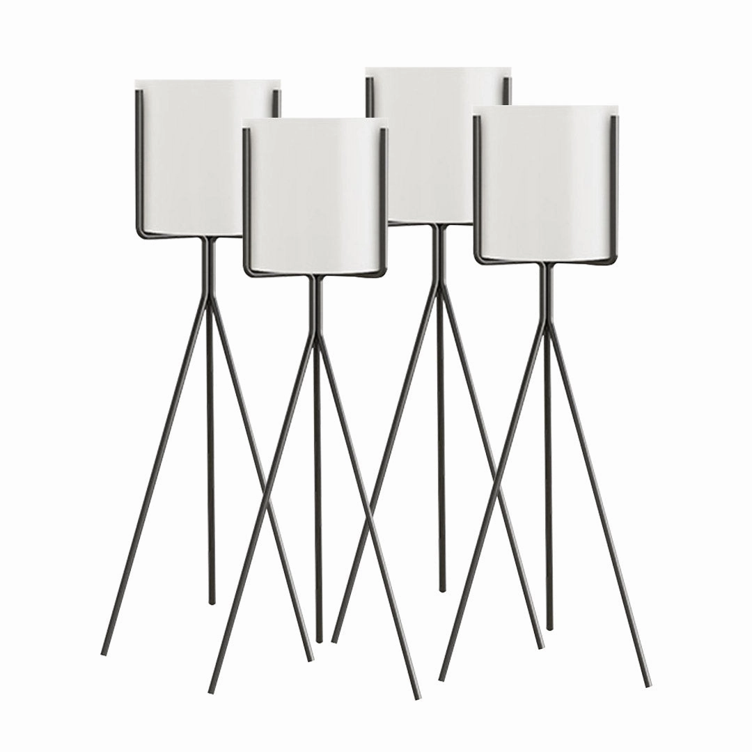 SOGA 4X 80cm Tripod Flower Pot Plant Stand with White Flowerpot Holder Rack Indoor Display FPOTH82WHTX4 cactus succulent plant  