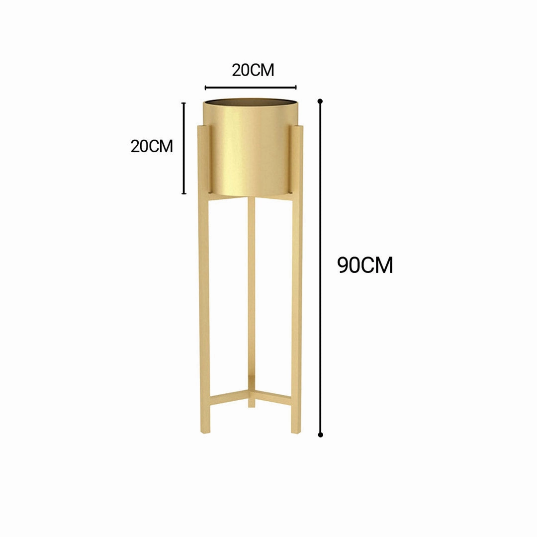 SOGA 4X 90cm Gold Metal Plant Stand with Flower Pot Holder Corner Shelving Rack Indoor Display FPOTH77GLDX4