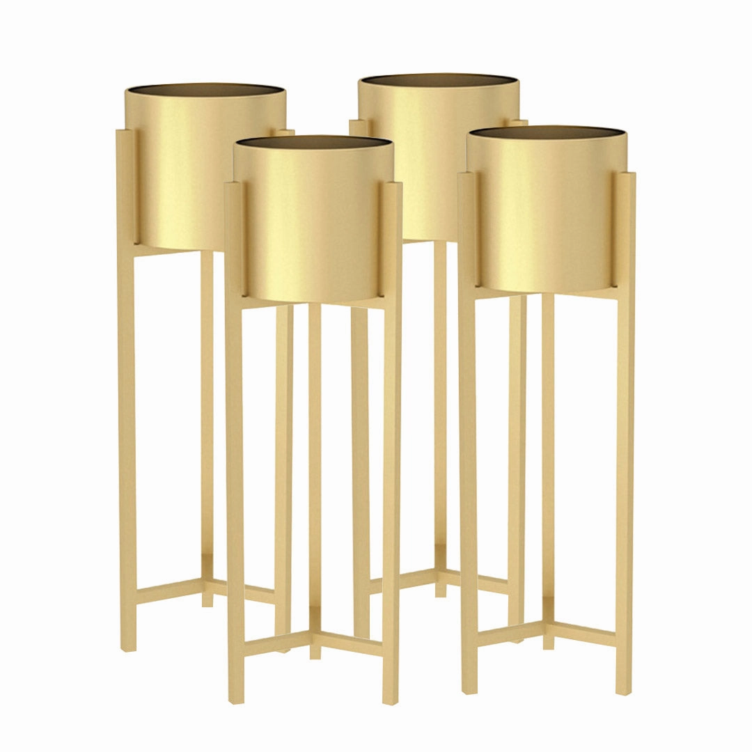 SOGA 4X 90cm Gold Metal Plant Stand with Flower Pot Holder Corner Shelving Rack Indoor Display FPOTH77GLDX4 cactus succulent plant  