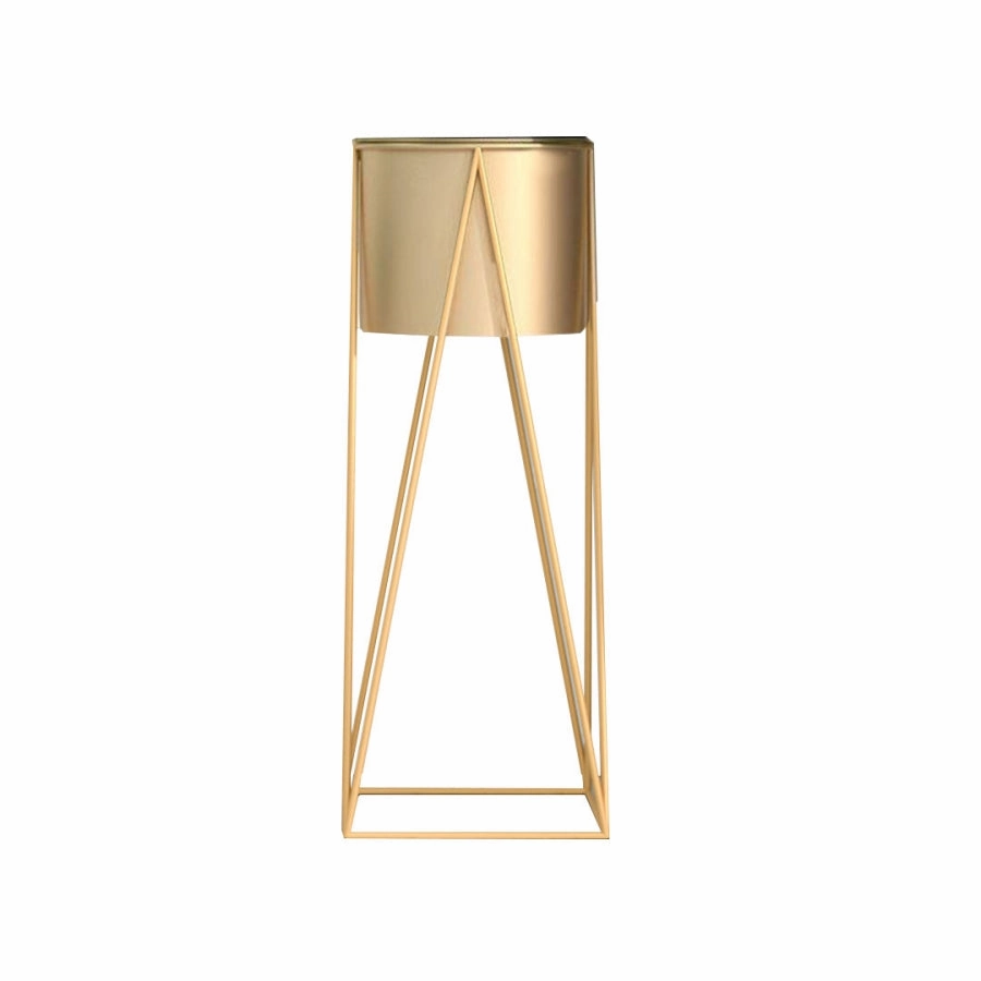SOGA 50cm Gold Metal Plant Stand with Gold Flower Pot Holder Corner Shelving Rack Indoor Display FPOTH52GLD cactus succulent plant  