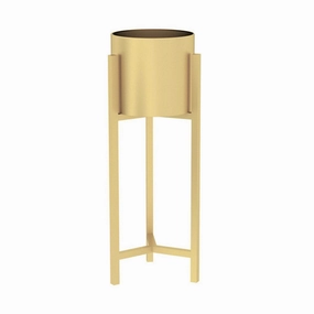 SOGA 60cm Gold Metal Plant Stand with Flower Pot Holder Corner Shelving Rack Indoor Display FPOTH62GLD cactus succulent plant  