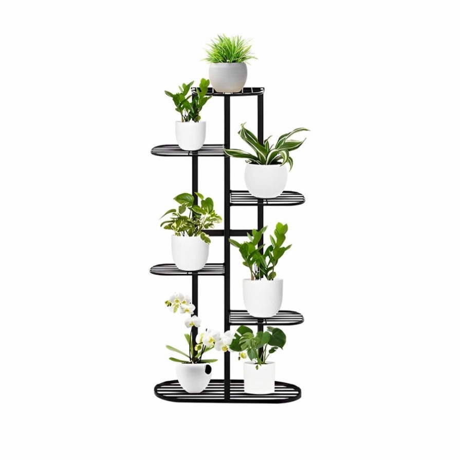 SOGA 6 Tier 7 Pots Black Metal Plant Rack Flowerpot Storage Display Stand Holder Home Garden Decor FPOTH21 cactus succulent plant  