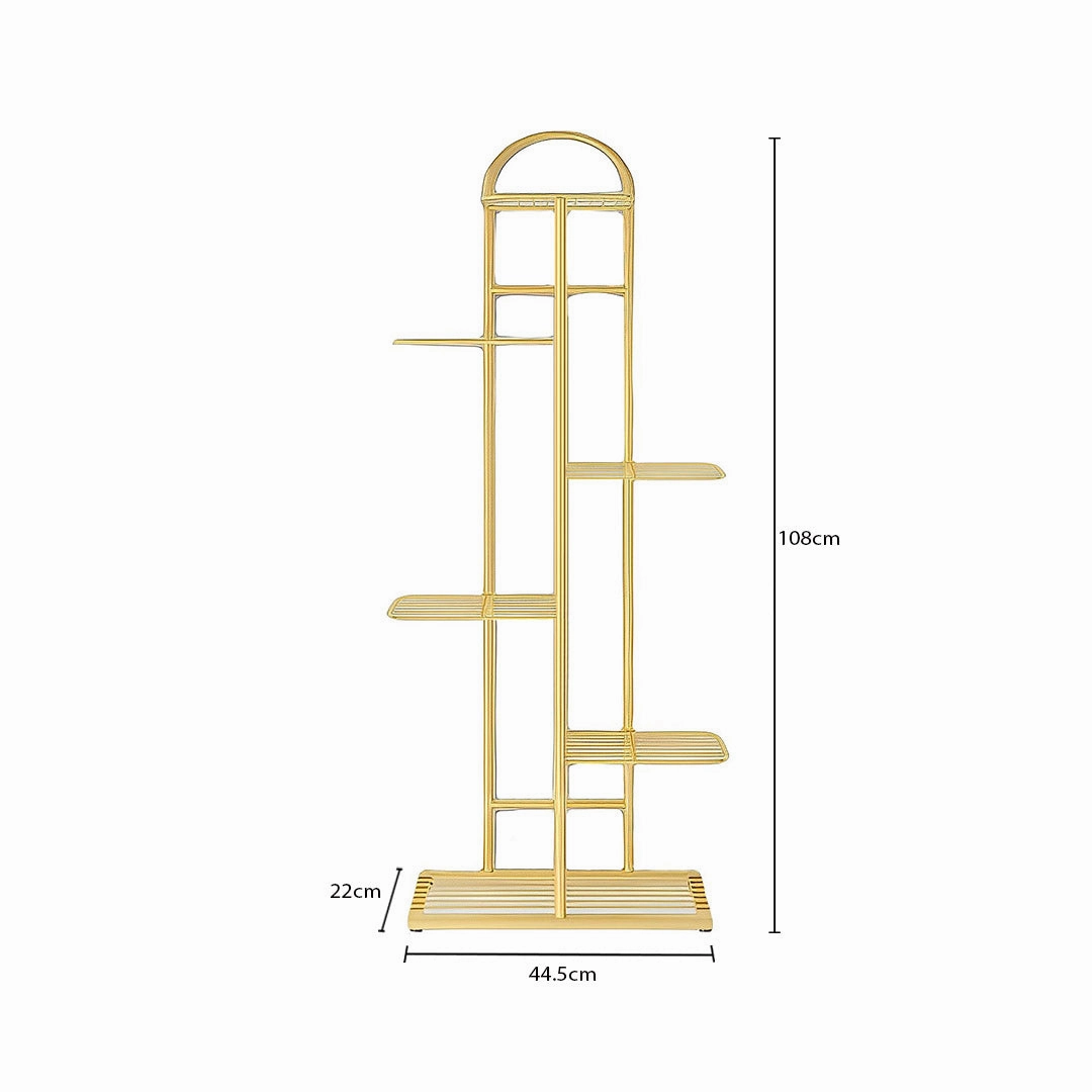 SOGA 6 Tier 7 Pots Gold Metal Plant Stand Flowerpot Display Shelf Rack Indoor Home Office Decor FPOTH14