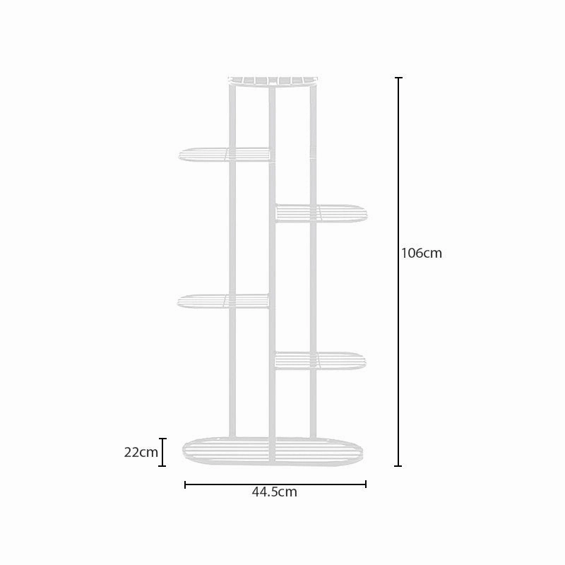 SOGA 6 Tier 7 Pots White Metal Plant Rack Flowerpot Storage Display Stand Holder Home Garden Decor FPOTH32