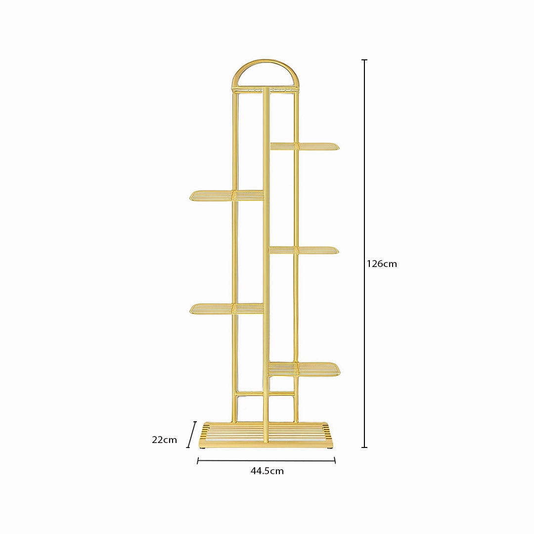 SOGA 7 Tier 8 Pots Gold Metal Plant Stand Flowerpot Display Shelf Rack Indoor Home Office Decor FPOTH15
