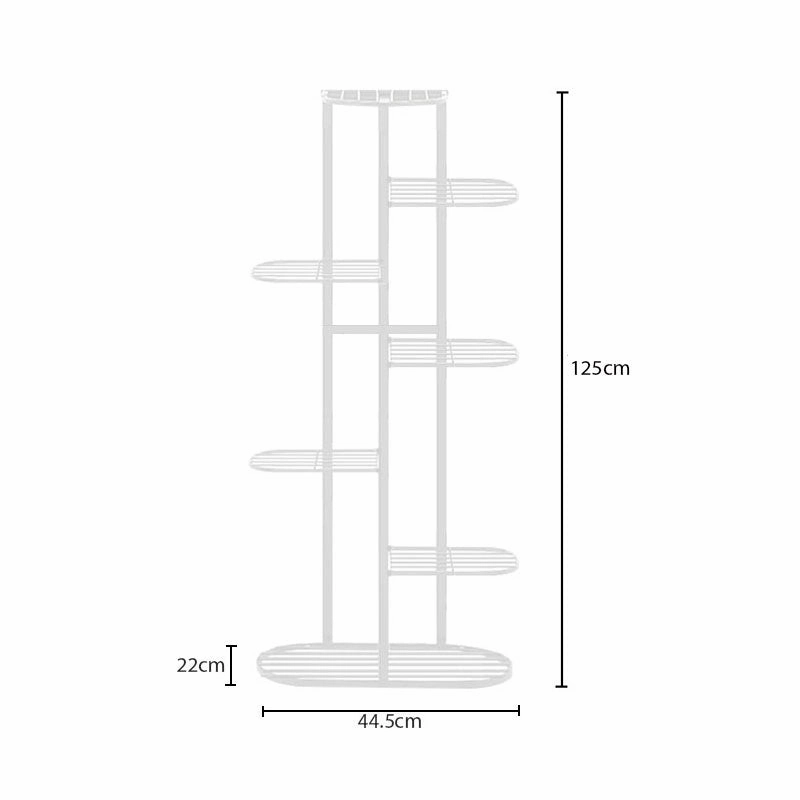 SOGA 7 Tier 8 Pots White Metal Plant Rack Flowerpot Storage Display Stand Holder Home Garden Decor FPOTH34