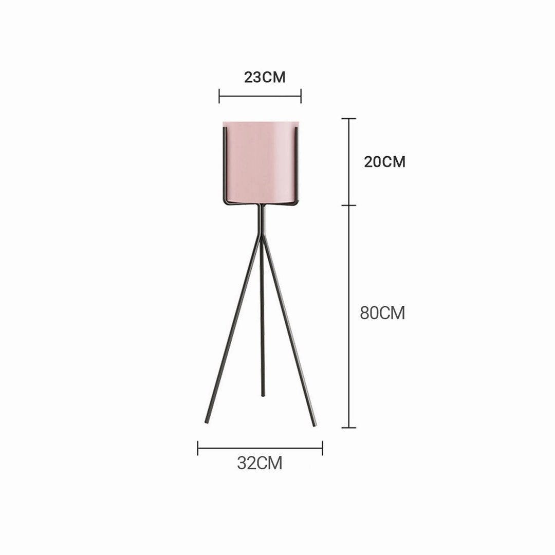SOGA 80cm Tripod Flower Pot Plant Stand with Pink Flowerpot Holder Rack Indoor Display FPOTH82PNK