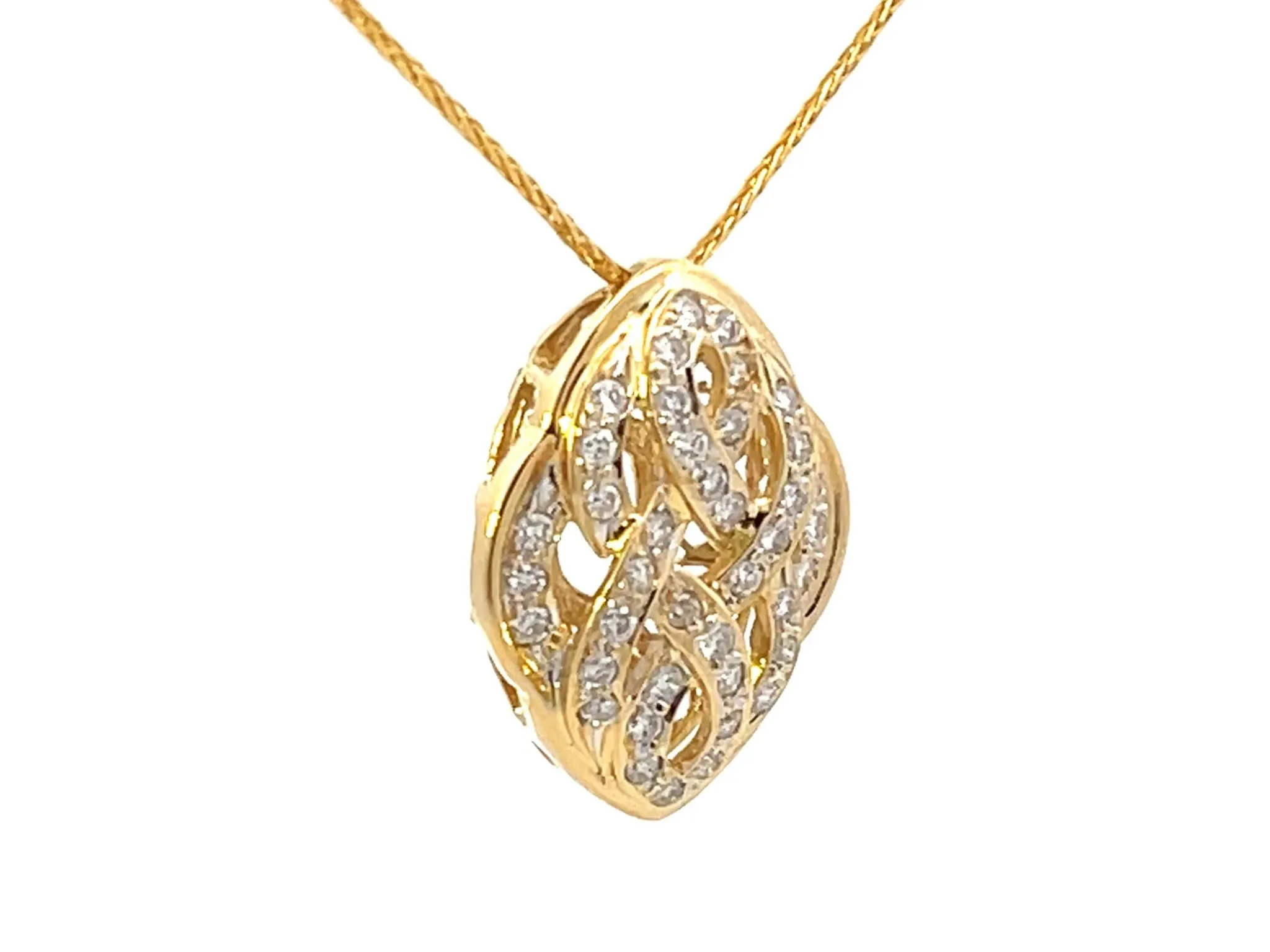 Solid 18k Yellow Gold Diamond Pendant