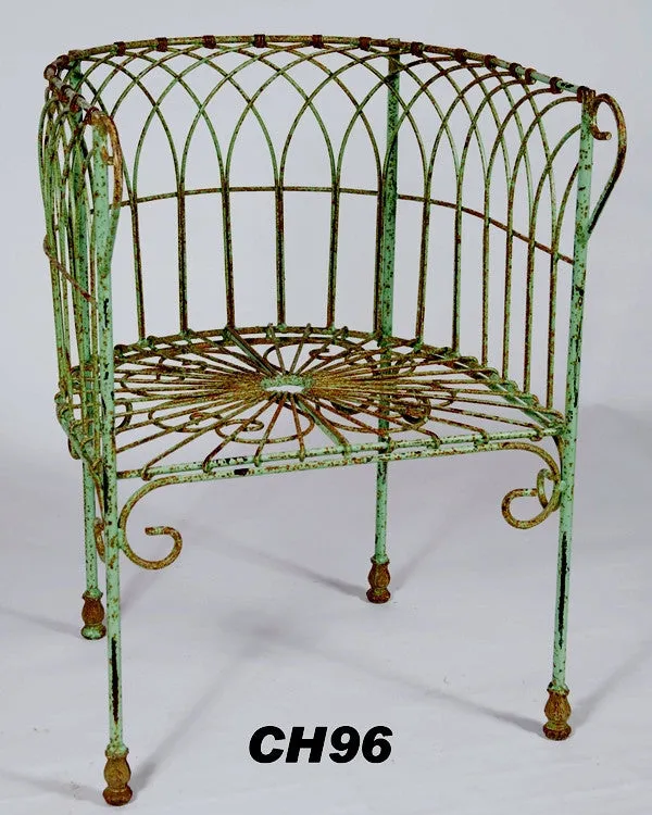 Solid Iron Antique Style Chair with Cast Feet dried flower branch  