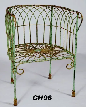 Solid Iron Antique Style Chair with Cast Feet dried flower branch  