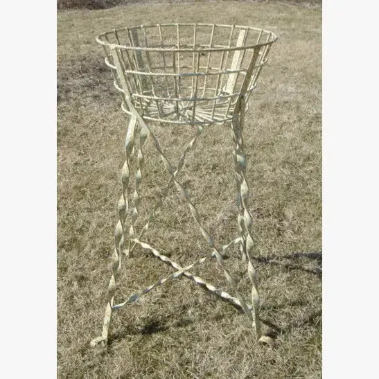 Solid Iron Egg Basket with Twisted Strap On Legs