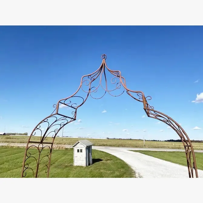 Solid Iron Rustic Elegant Full Gothic Arbor Outside