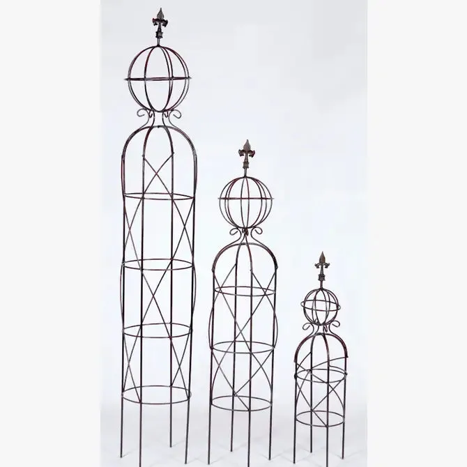 Solid Iron Topiary Ball & Decorative Finial (Set of 3)