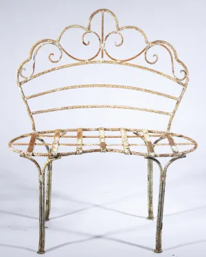 Solid Steel Adult Kidney Bench dried flower branch  