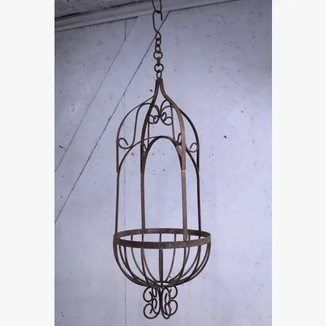 Solid Steel Victorian Hanging Basket dried flower branch  